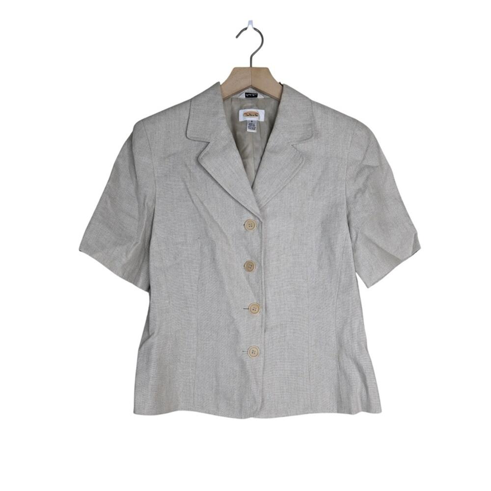 Talbots Women's 8 Button Front Irish Linen Lined Blazer